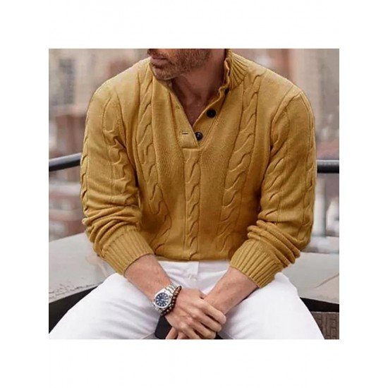  Pure Color Knitting Long Sleeve Sweater