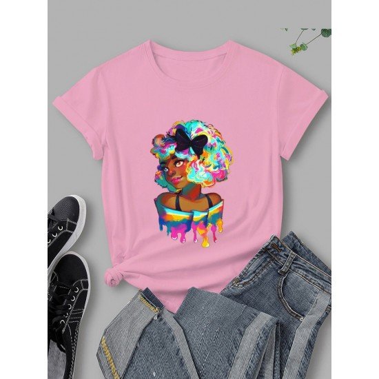 Stylish Street Black Graphic Women T Shirts