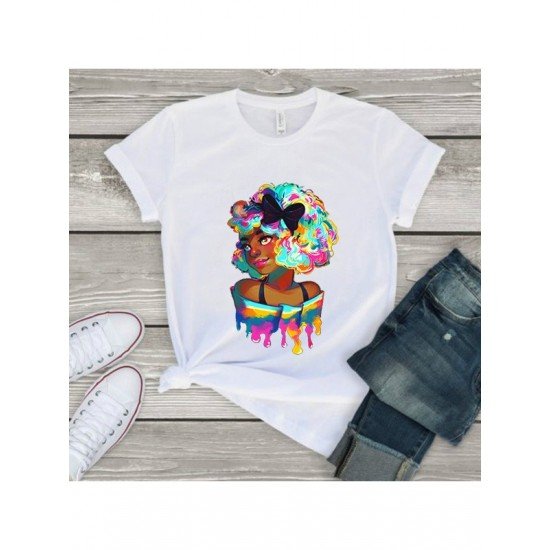 Stylish Street Black Graphic Women T Shirts