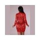 Sexy Leopard Print Zipper Women's Long Sleeve Dress