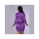 Sexy Leopard Print Zipper Women's Long Sleeve Dress