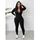  2022 Fall Pure Color Women's Long Sleeve Jumpsuit