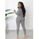  2022 Fall Pure Color Women's Long Sleeve Jumpsuit