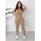  2022 Fall Pure Color Women's Long Sleeve Jumpsuit