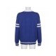 Oversized Star Letter Blue Polo Neck Sweaters