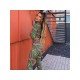  Fashion Printing Hollowed Out Women's Trouser Suit