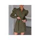 Stylish Solid Gigot Sleeve Long Sleeve Shirt Dress