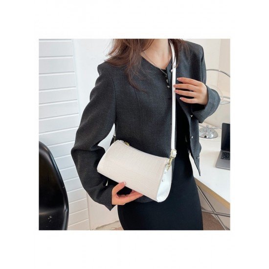  Korean Solid Color Stone Pattern Shoulder Bag