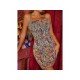  Retro Bandage Printing Backless Sleeveless Dress For Women