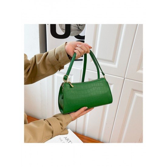  Korean Solid Color Stone Pattern Shoulder Bag