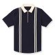 Men Striped Summer Zipper Polo Shirt 