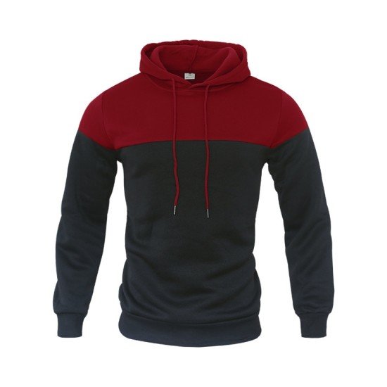 Patchwork Color Blocking Men Hooded Tops