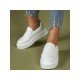  PU Pure Color Casual Platform Women's Flat Shoes