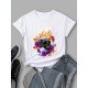 Skull Flower Graphic Summer T Shirts For Women