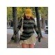 Striped Ripped Ladies Fall Sweaters