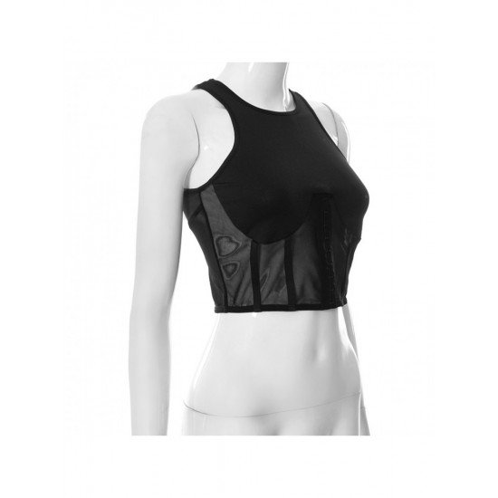  Summer Round Neck Sleeveless Mesh Crop Vest