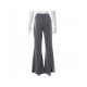  Fashion Contrast Color Patchwork Low Waist Bootcut Pants