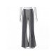  Fashion Contrast Color Patchwork Low Waist Bootcut Pants