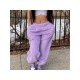  Casual Pure Color Plush Women's Long Pants