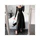 Ladies Scoop Neck Long Sleeve Maxi Dress