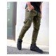 Casual Black Zip Pocket Pencil Pants For Men