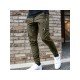 Casual Black Zip Pocket Pencil Pants For Men