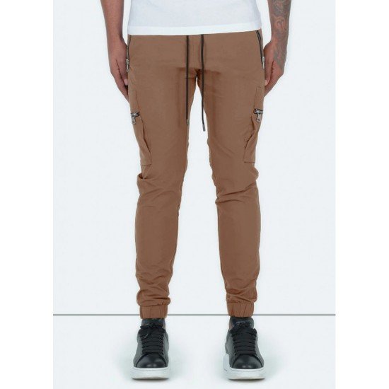 Casual Black Zip Pocket Pencil Pants For Men