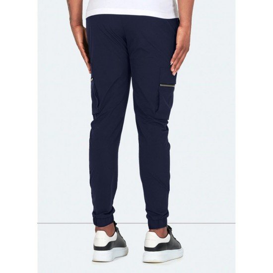 Casual Black Zip Pocket Pencil Pants For Men