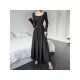 Ladies Scoop Neck Long Sleeve Maxi Dress