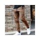 Casual Black Zip Pocket Pencil Pants For Men