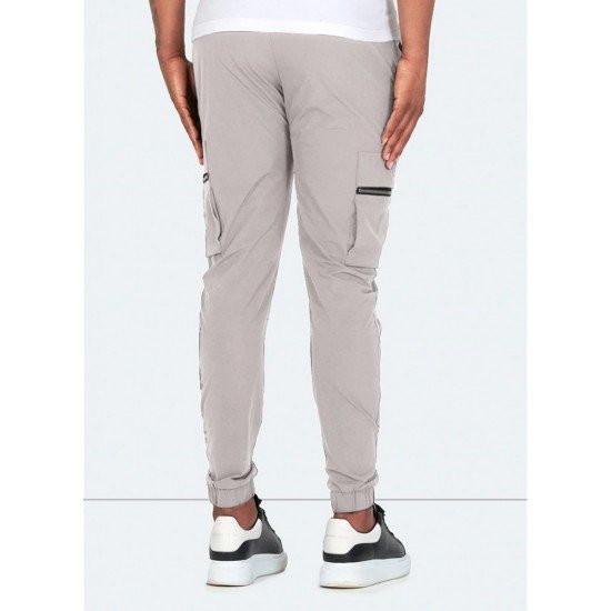 Casual Black Zip Pocket Pencil Pants For Men