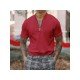 Men's Solid Color Zipper Up Short Sleeve Polo Shirt