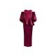  Plus Size Pure Color Ruffled Off Shoulder Party Dress