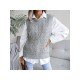 Sleeveless Pure Color Women Sweater Vest