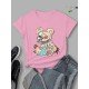 Skull Crazy Bear Graphic T Shirts For Women