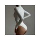 Stand Collar White Cut Out Long Sleeve Bodysuits