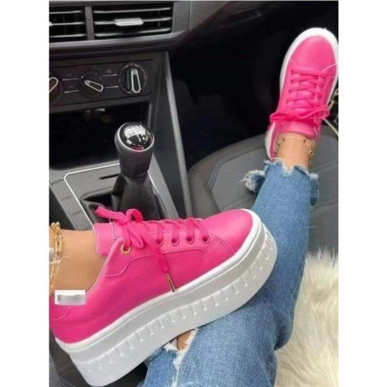  Casual Pure Color Platform Women's Single Shoes