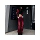  American Retro Red High Waist Denim Jeans