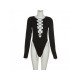  Sexy Hollow Out Bandage Women's Long Sleeve Bodysuits