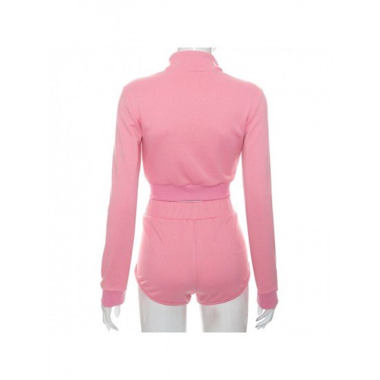  Autumn New Solid Color Zipper Long Sleeve Sports Suit