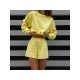  Pure Color Round Neck Top And Shorts Sets