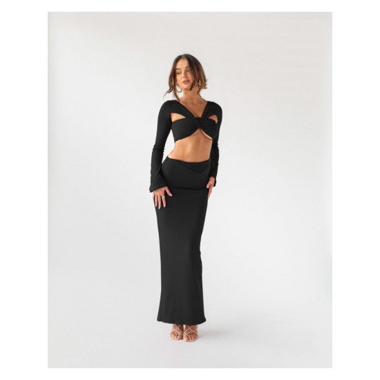 Sexy Matching Maxi Skirt And Crop Top Sets