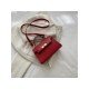 Ladies White Alligator Print Twist Lock Shoulder Bags