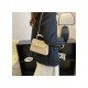 Ladies White Alligator Print Twist Lock Shoulder Bags