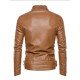 New Pu Zipper Stand Collar Jacket For Men 