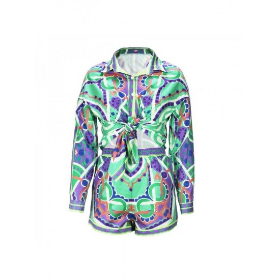  Fashion Printing Strap Shirt And Shorts Women's Sets