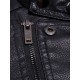 New Pu Zipper Stand Collar Jacket For Men 