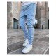  Leisure Letter Hot Drilling Zipper Men's Pants