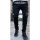  Leisure Letter Hot Drilling Zipper Men's Pants