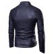 New Pu Zipper Stand Collar Jacket For Men 